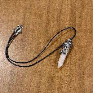 Crystal Pendant Necklace with Black Cord